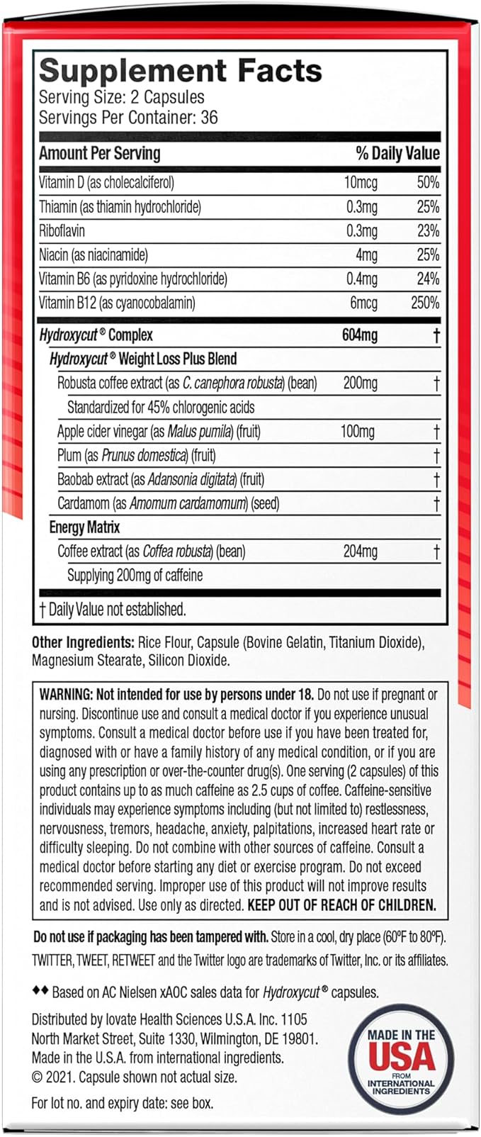 Hydroxycut Original - 72 Rapid-Release Capsules - 200 mg Caffeine - Boost Metabolism, Burn Calories, Increase Energy - for Women & Men