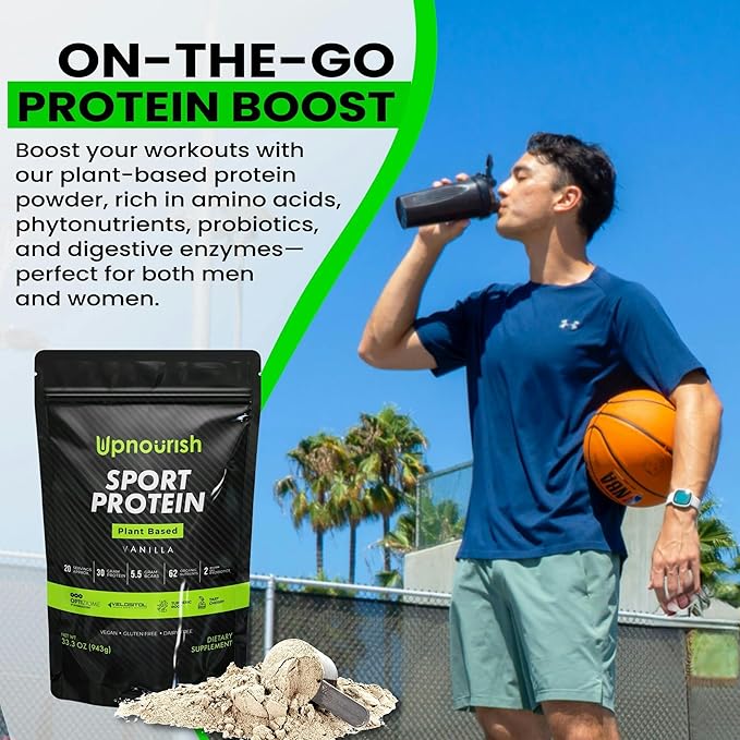 Vegan Sport Protein Powder Vanilla – 30g Plant Based Protein, VELOSITOL, BCAAs, Organic Greens & Fruits, Probiotics, Tart Cherry for Post Workout Recovery, Inform Sports Certified Keto - 20 servings