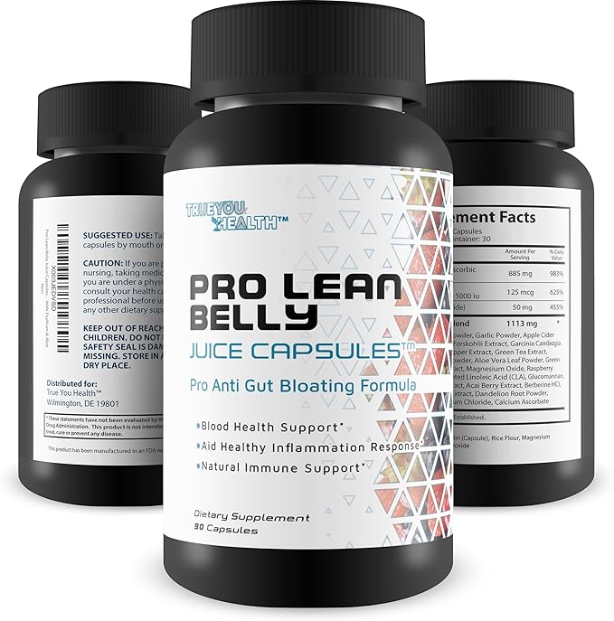 Pro Lean Belly Juice Capsules - Daily Cleanse Supplement - Support Digestive Health, Immune Health, Regularity, & Overall Wellness - Detox Cleanse - Aid Improved Health & Energy - With Psyllium & Aloe