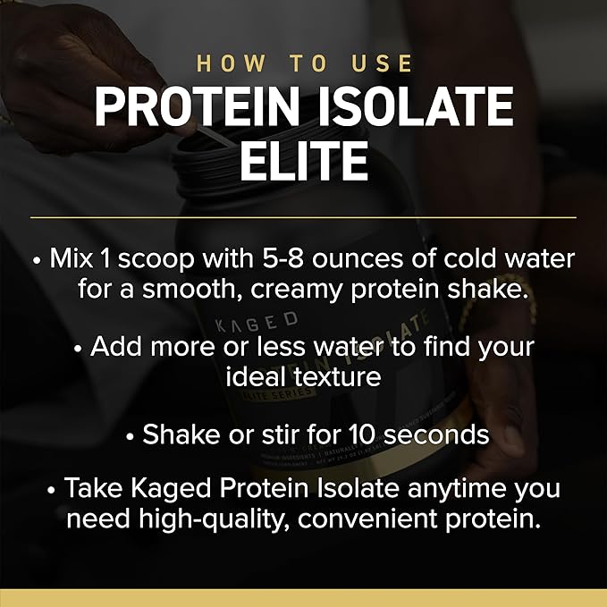 Kaged Protein Powder Elite: 100% Isolate Blend Whey, Casein, and Milk Protein Blend for Recovery and Muscle Building | Chocolate | 2lbs