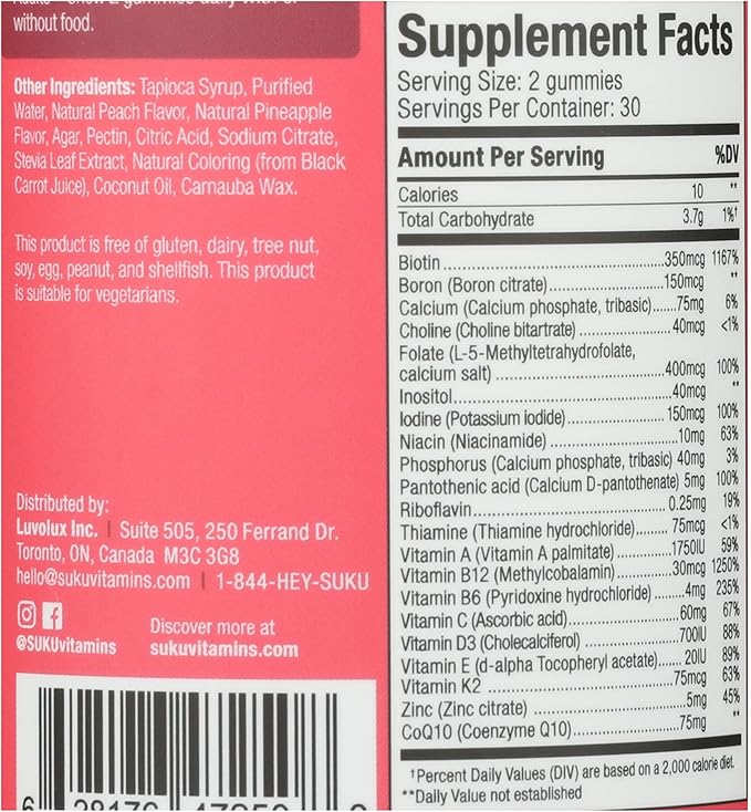 The Complete Womens Multi Gummies Peach & Pineapple Flavour, Sugar Free, 60 Pieces (Pack of 3)