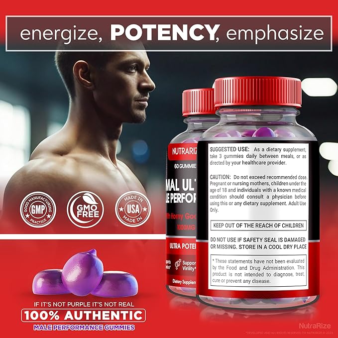 (3 Pack) Primal Ultimate Gummies, Official PrimalUltimate Performance Supplement, The Key to Regain Confidence, Premium Gummy, Official Prime Ultimate Reviews (180 Gummies)