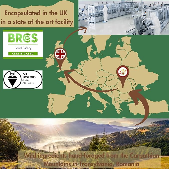 Immune Wild™| Wild Rosehip and SeaBuckthorn Formula for Immune Support | 90 Capsules | Made in UK | Rich in Omega Blend Fatty Acids, Multivitamins and Antioxidants | Zero Preservatives and Additives.