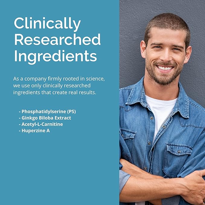 BRAINMD Dr Amen Brain & Memory Power MAX - 120 Capsules - Nootropic Supplement with Ginkgo Biloba Extract & Huperzine A - 30 Servings