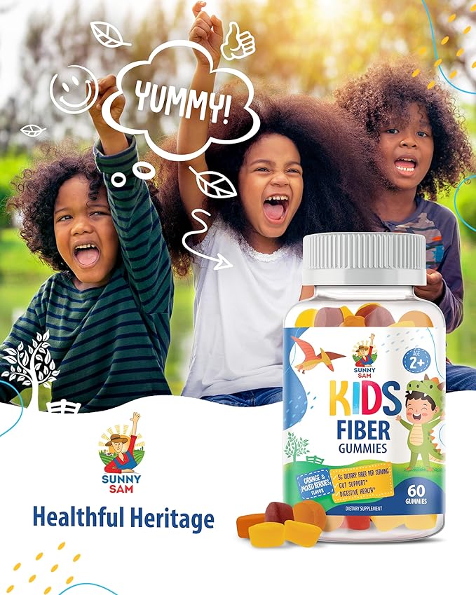 SUNNY SAM Fiber Gummies for Kids & Adults - Fiber Chewable Gummy for Enhanced Immunity, Optimal Overall Well-Being