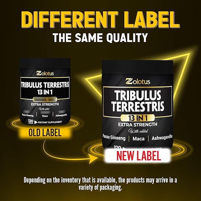 Zolotus 13in1 Tribulus Terrestris Capsules with Maca, Horny Goat Weed, Panax Ginseng, Saw Palmetto, Tongkat Ali, Shilajit & More - Energy, Stamina Supplement for Men & Women - 120 Counts