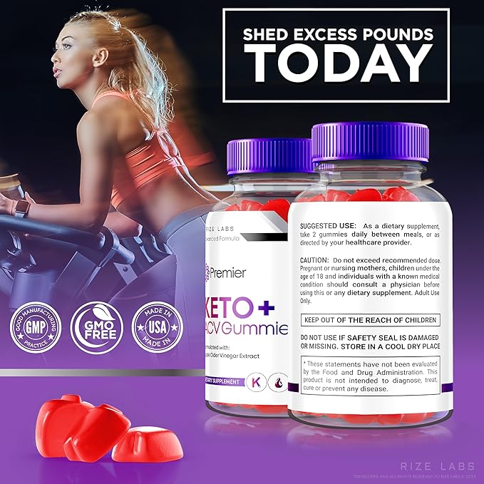 Premier Keto ACV Gummies, Premier Extreme 2000mg Keto Gummies Advanced Weight Loss, Keto Plus ACV Gummies, All Natural Apple Cider Vinegar Supplement (180 Gummies)