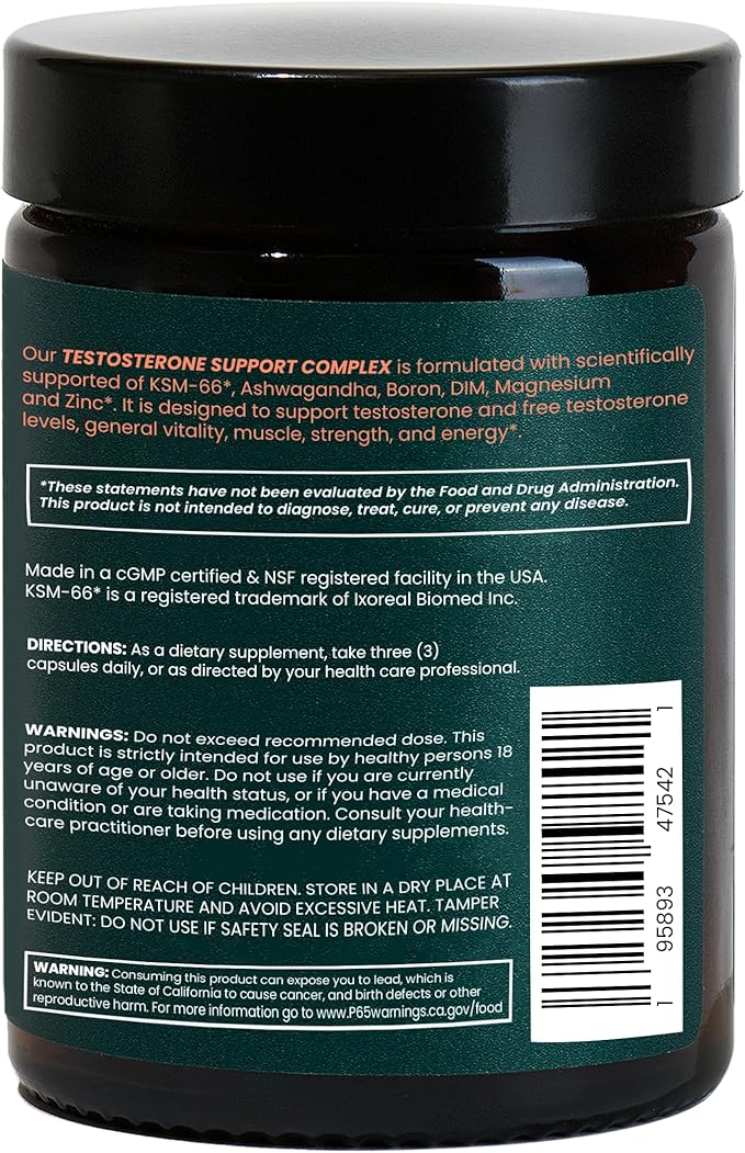 JOYMODE Testosterone Support Complex (180ct) - Natural Supplement for Men w/Ashwagandha, DIM, Magnesium, Zinc & Boron - Pack of 2