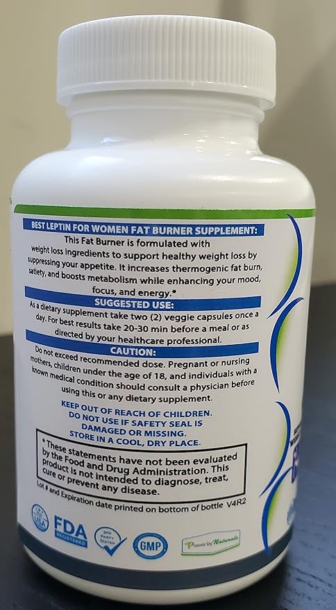Power By Naturals Advanced Leptin Supplements for Weight Loss for Women, African Mango Leptin Weight Loss, Gluten-Free, Dietary Supplements for Weight Loss, Vegetarian, Easy to Swallow, 60 Capsules