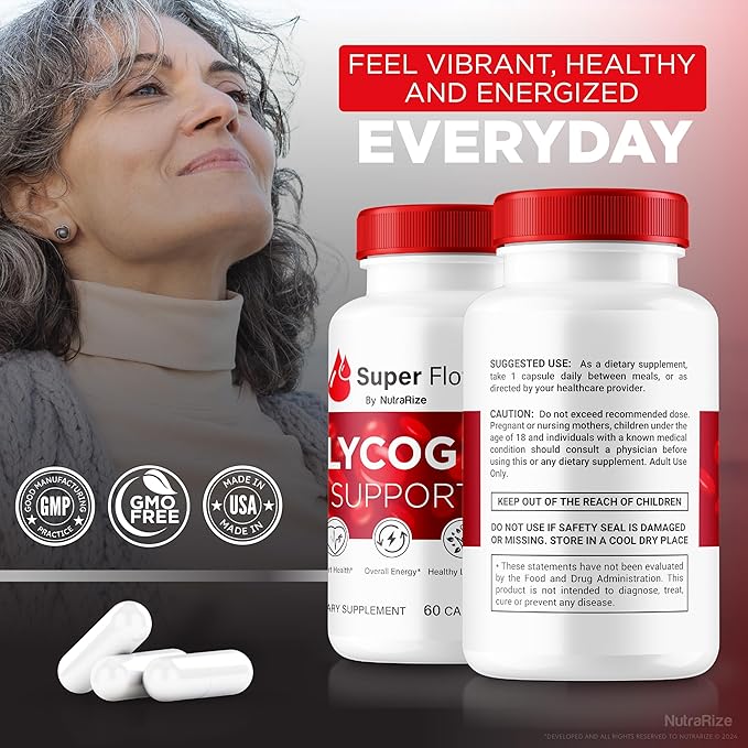 (2 Pack) Super Flow Glycogen, SuperFlow Glycogen Support Capsules, Super Flow Glyco Optimizer, Official SuperFlow Glyco Optimiser Capsules, Super Flow Detox Cleanse, Super Flow Glycol (120 Capsules)