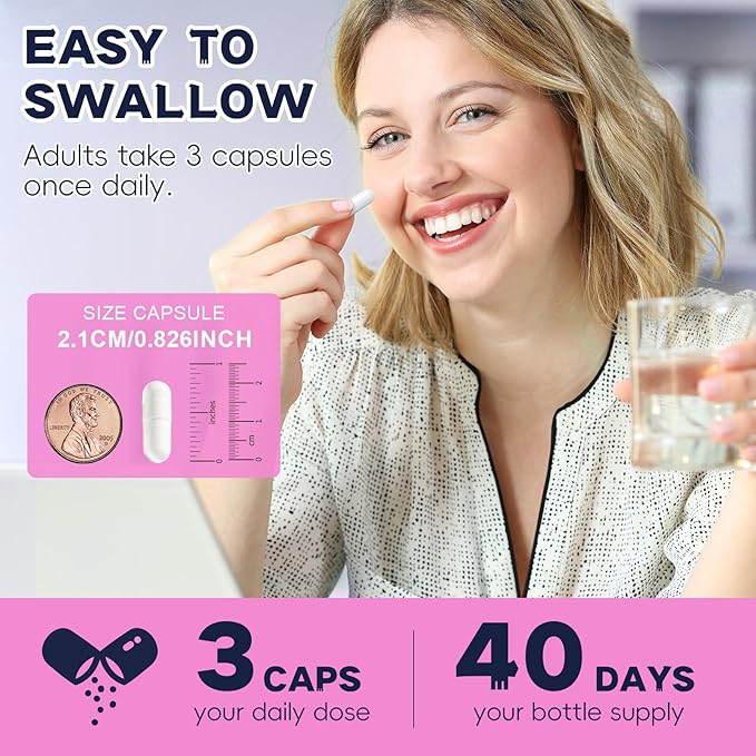 Inositol Supplement - 3075mg Myo-Inositol & D-Chiro Inositol Capules Plus Vitamin D3, Folate, Ideal 40:1 Ratio - Hormonal Balance for Women & Ovarian* Support | Vegan, Non GMO - 120 Caps