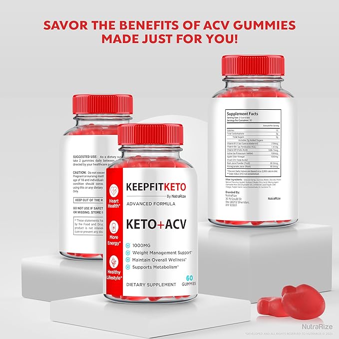 (3 Pack) KeepFit Keto ACV Gummies, Official Keep Fit Keto+ACV Gummies, Premium Apple Cider Vinegar, All Natural Keto Plus ACV Formula, ACV Keto Gomitas Reviews (180 Gummies)