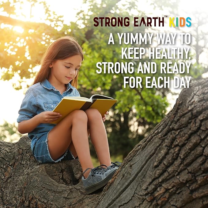 Strong Earth Organic Vitamin D3 Gummies for Kids (1000 IU Vitamin D 3 per Serving, 60 Ct) - Bone & Immune Support Vitamin D Gummies - Vegan Chewable Kids Vitamins - Gummy Vitamin D for Kids & Children