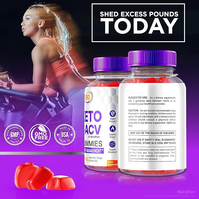 (2 Pack) Turbo Ripped Keto ACV Gummies, Official TurboRipped Keto Gummies, Apple Cider Vinegar Supplement, All Natural Keto+ACV, Premium Keto Plus ACV Gummy, Gomitas Reviews (120 Gummies)