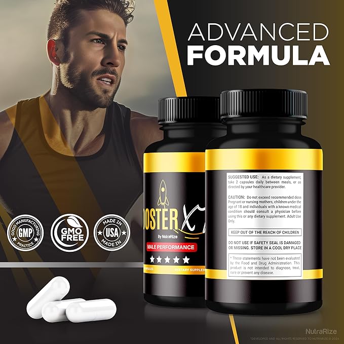 Booster XT for Men, Booster XT Male Enhancing Capsules, Premium Formula to Support Daily Energy & Peak Performance, Multivitamin Pills for Overall Health, BoosterXT Reviews (60 Capsules)