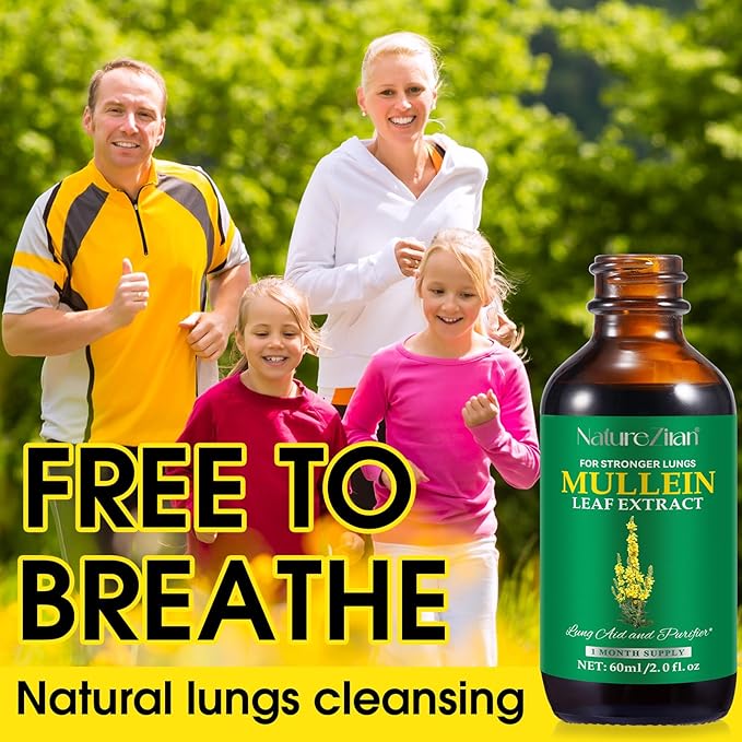 Mullein Drops for Lungs - Mullein Leaf Extract for Lungs - Mullein Leaf Extract - Lung Detox for Smokers-Mullins Detox Lungs for Lung Cleanse, Respiratory - 2 fl oz