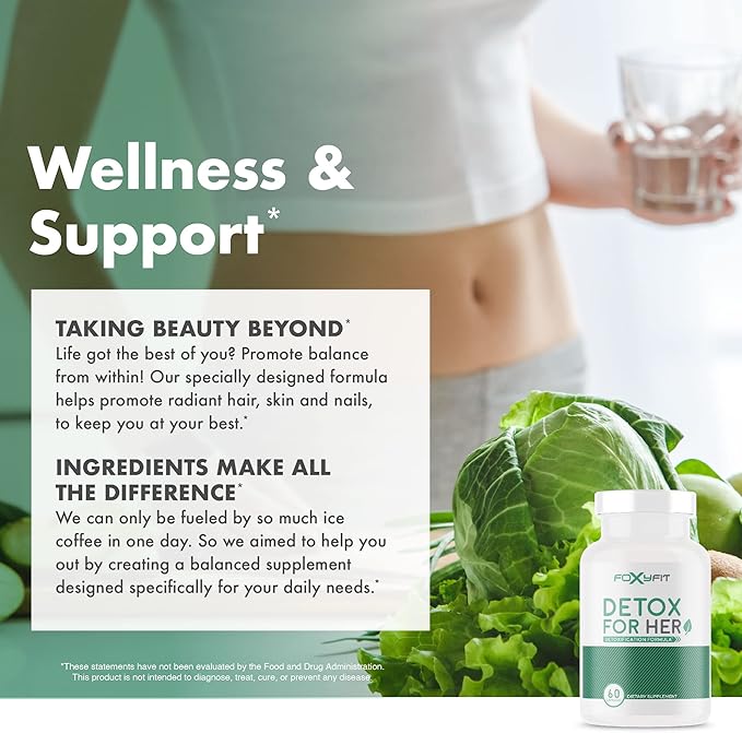 Detox for Her 30 Day Detox Cleanse Formula That Supports Healthy Digestion Function, Promotes Detoxification, & Balances from Within*