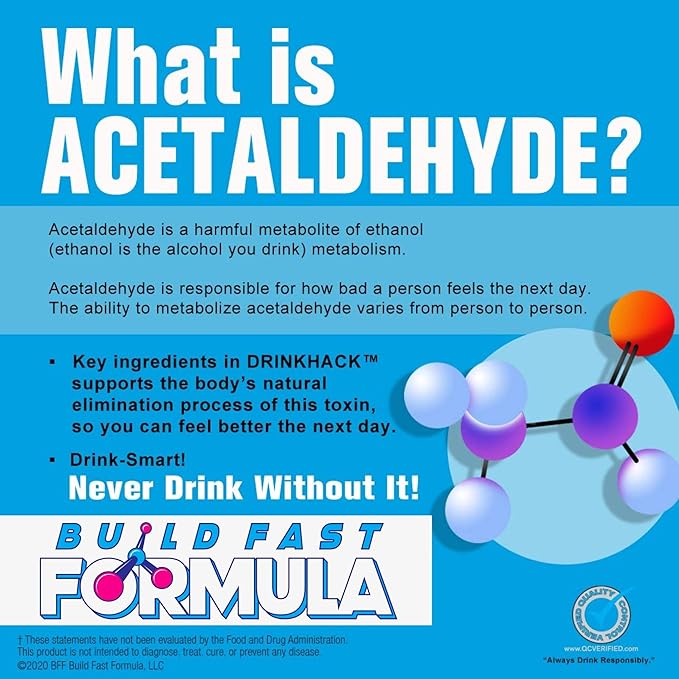 DRINKHACK™ Supports Acetaldehyde Elimination - Pantesin Pantethine, Panax Ginseng, B Vitamins - 30 Servings