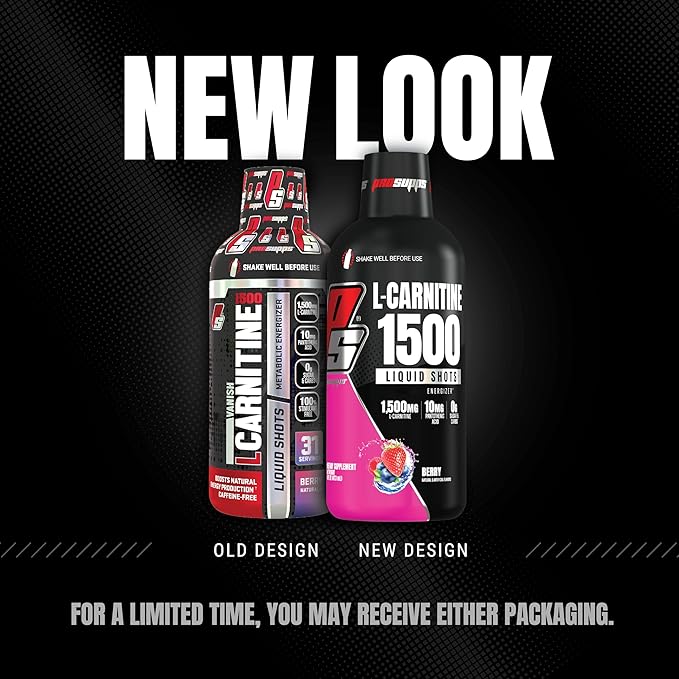PROSUPPS L-Carnitine Stimulant Free Liquid Shots for Men & Women - Workout Drink for Performance & Muscle Recovery - Clean Energy, No Sugar, No Carbs (31 Servings, 1500 Berry)