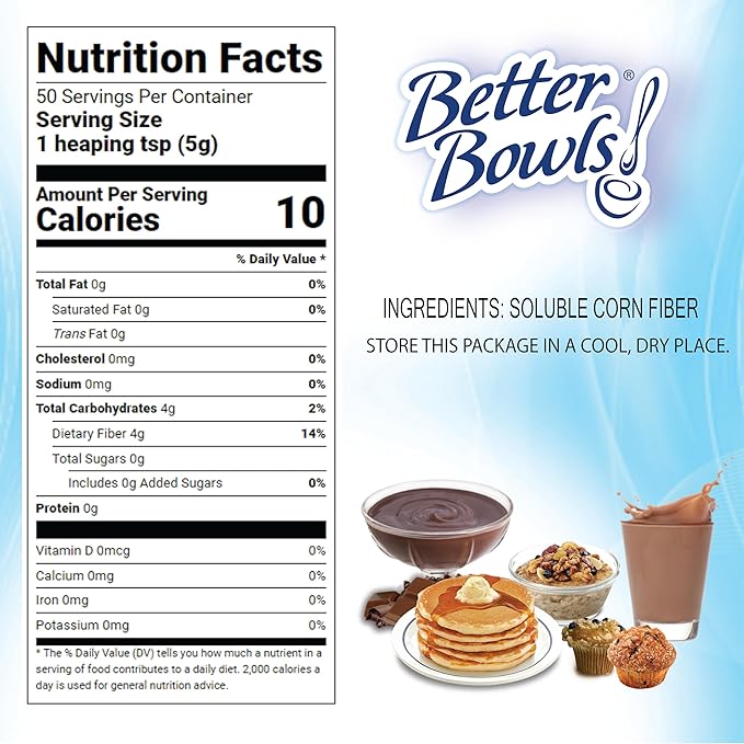 Unflavored Fiber Powder, Instant, Sugar-Free & Gluten-Free, 8 Ounce