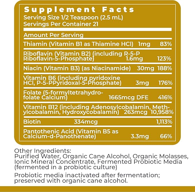 Premier Research Labs: Max B-ND Liquid Vitamin B-Complex for Liver & Brain Health - Sublingual Drops for Energy, Immune & Adrenal Support - 2 fl oz - Thiamin, B12, B6 & More - for Men, Women