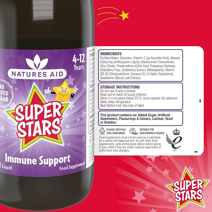 NATURES AID Super Starz Immune Support, 150 ML