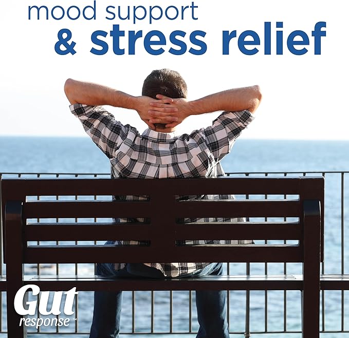 Stress Probiotic for Men & Women, Slows Down Digestive Aging, Boosts Immune System, Promotes Calmness, Ashwagandha, L-Glutamine, Non-GMO, Gluten Free & Vegan, 5 Billion CFU, 30 Caplets