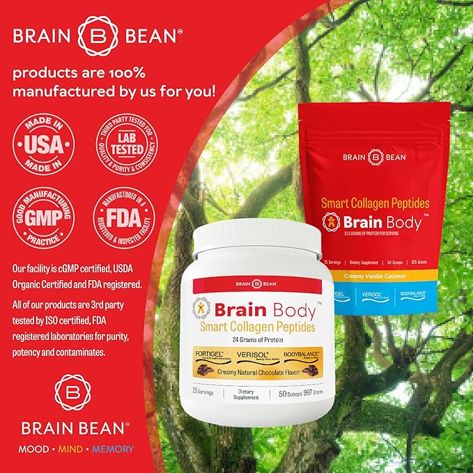 Brain Body Collagen Peptides Powder - Vital Proteins from Collagen Peptides Powder Supplement for Skin, Muscle, and Joints - Collagen Supplements for Women and Men - 25 Servings - 875 Grams