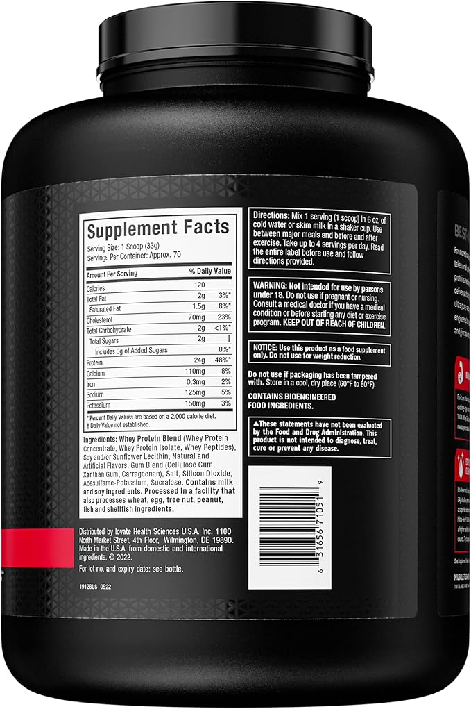 Whey Protein Powder , MuscleTech Nitro-Tech Whey Gold Protein Powder , Whey Protein Isolate Smoothie Mix , Protein Powder for Women & Men , Vanilla Protein Powder, 5 lbs (69 Serv)-package varies