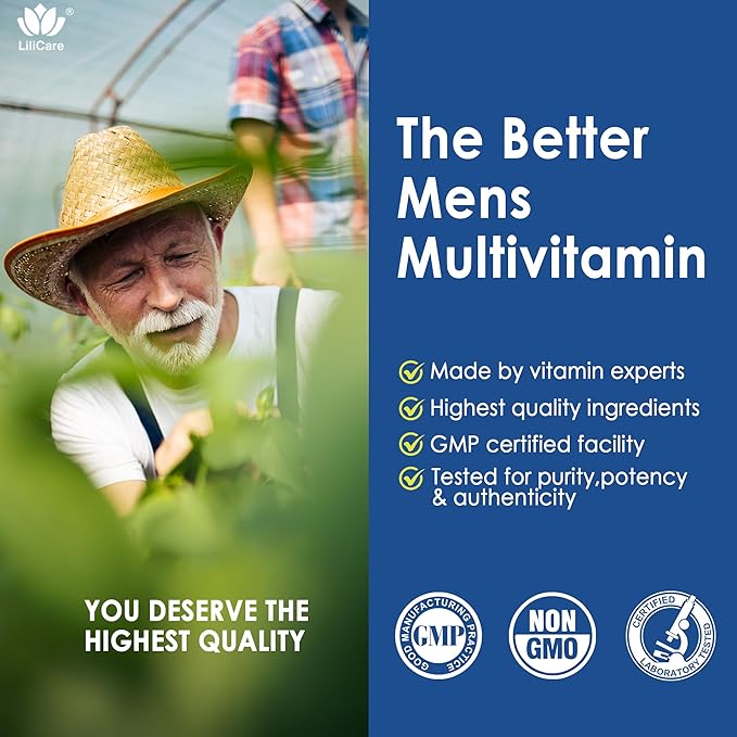 (2 Pack) Multivitamin for Men, Daily Mens Multivitamins & Multiminerals Gummies, Mens Vitamins A C D E B6 B12, Methylfolate, Omega 3, Probiotics, Enzymes for Energy, Immunity, Sugar Free, (No Iron)