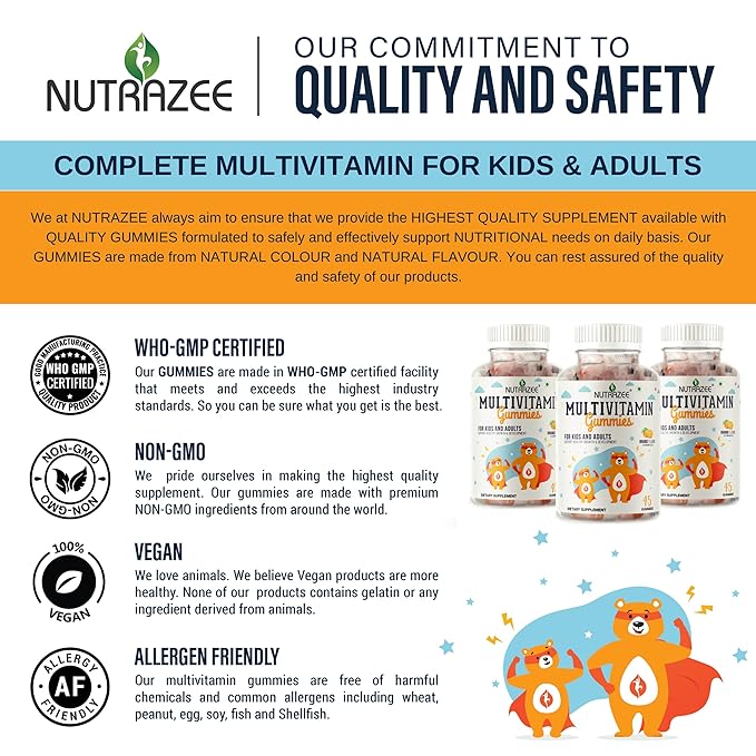Multivitamin Gummies for Kids, Men & Women, Supplement with Biotin & Essential Vitamins for Healthy Growth, Development & Immunity, 45 Gummy Bears