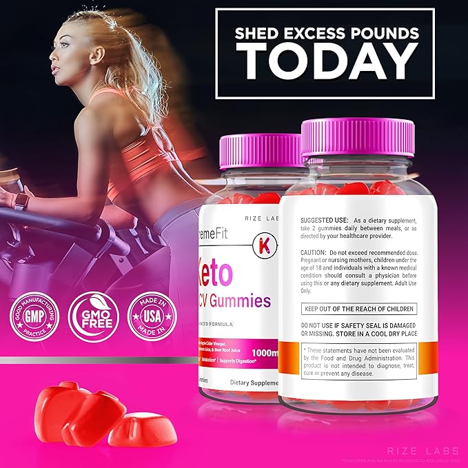 Xtremefit Keto ACV Gummies for Advanced Weight Loss, Advanced Formula, Apple Cider Vinegar Supplement (120 Gummies)