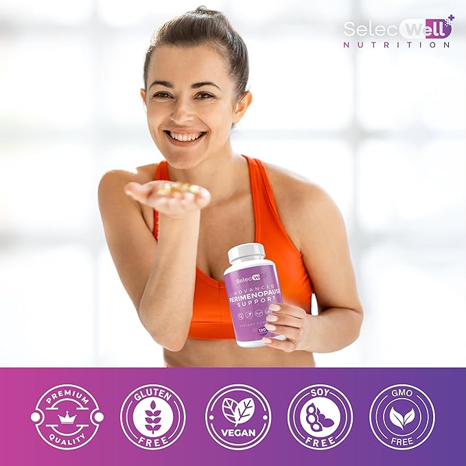 Advanced Perimenopause Support Supplement for Women | Supports Hormonal Balance | Provides Menopause Relief, Hot Flash & Night Sweats Relief | Clinically Proven Ingredients | 120 Capsules