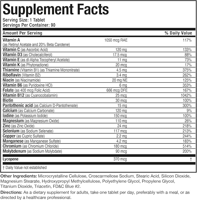 Bronson ONE Daily Mens 50+ Complete Multivitamin Multimineral, 90 Tablets