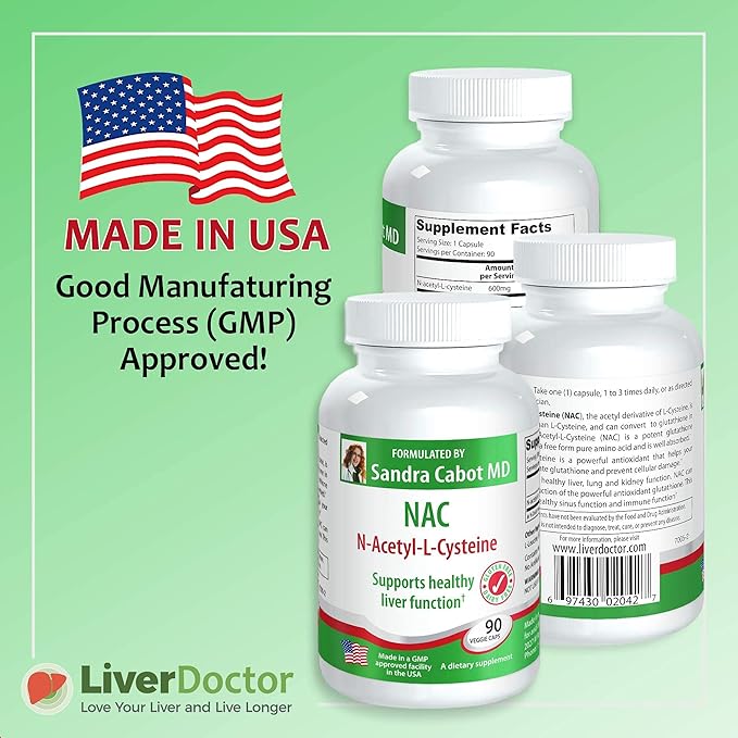 Liverdoctor NAC 600 mg Capsules - N Acetyl Cysteine 600 mg (90 Capsules)
