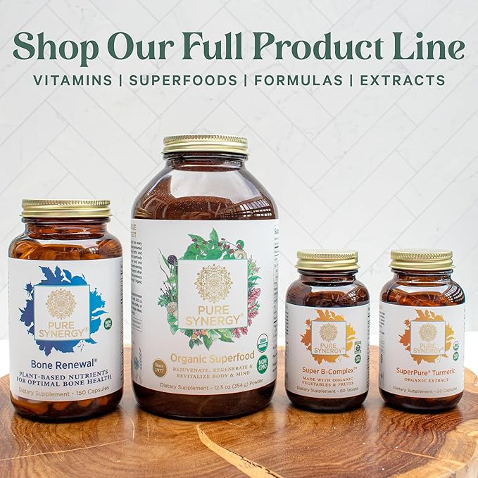 PURE SYNERGY Pure Radiance C | Organic Vitamin C Capsules | 100% Natural, Whole Food, Non-GMO Supplement with Camu Camu Extract | for Immune and Collagen Support (90 Capsules)