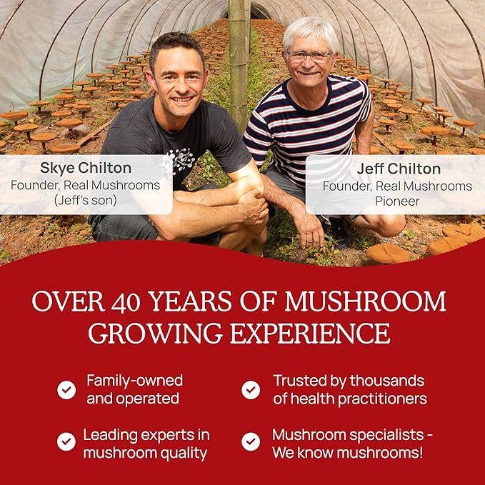 Real Mushrooms RealClarity Mushroom Powder Capsules - Brain Supplement with KSM-66 Ashwagandha Extract for Mental Clarity, Focus - Organic Lions Mane Capsules Focus Supplements for Adults, 60ct