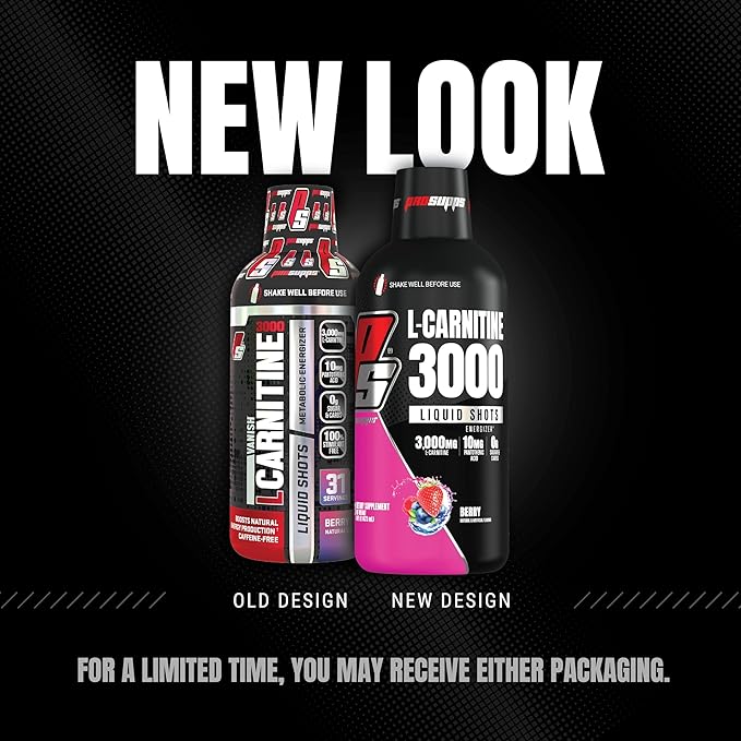 PROSUPPS L-Carnitine Stimulant Free Liquid Shots for Men & Women - Workout Drink for Performance & Muscle Recovery - Clean Energy, No Sugar, No Carbs (31 Servings, 3000 Berry)