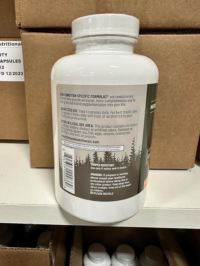 Mountain Peak Nutritionals Osteo Supplement - Organ & Strong Bone Support, Promotes Bone Health - With Vitamins D3, K2, Calcium, and Magnesium - Bone Building & Strengthening (240 Vegetarian Capsules)