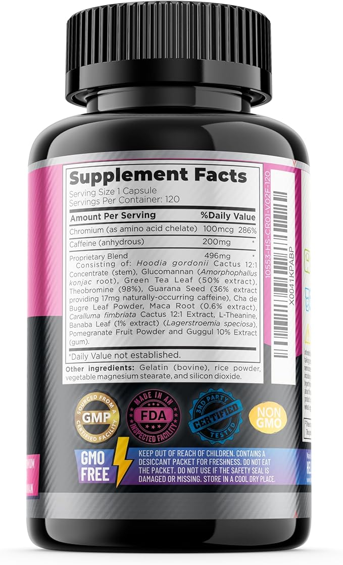 GLP-1 Supplement Weight Loss Diet Pills That Work Fast for Women - Appetite Suppressant for Weight Loss Women w/Chromium Picolinate & Glucomannan | 120 Capsules - 2-Month Supply