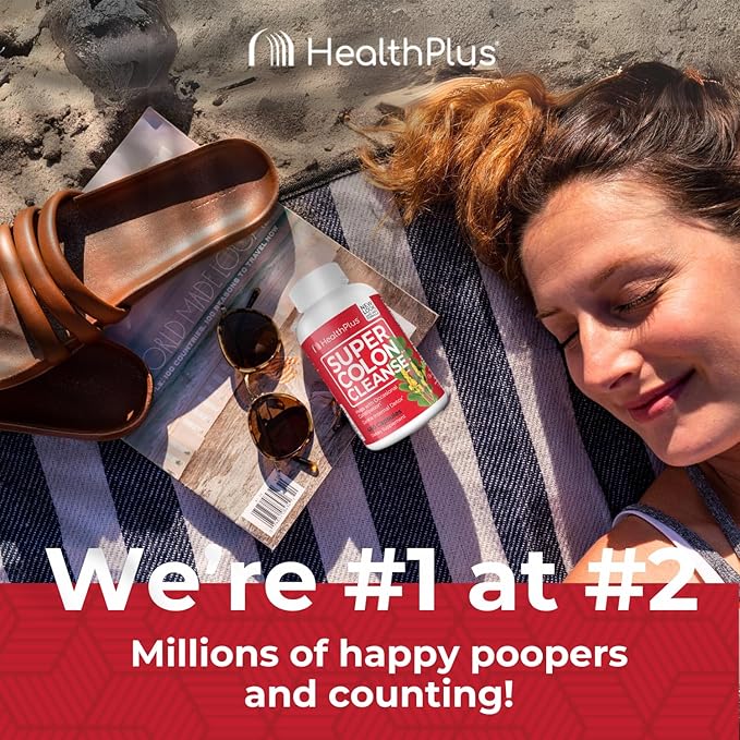 Health Plus Super Colon Cleanse: 10-Day Cleanse -Detox 12 Cleanses, 480 Capsules