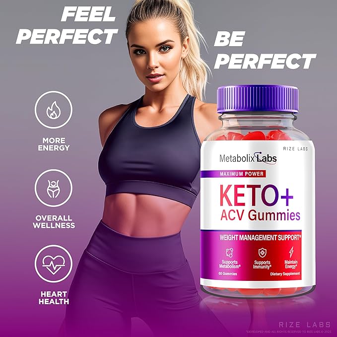 - Metabolix Labs Keto Plus ACV Gummies - Weight Management Support Apple Cider Vinegar Supplement (60 Gummies)