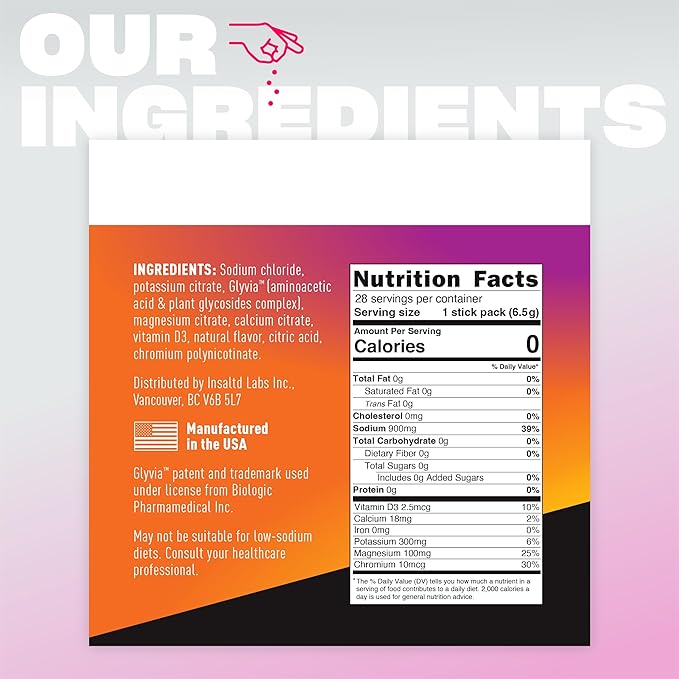 INSALTD™ Sugar Free Electrolytes Powder Packets with No Stevia Aftertaste | High-Potency Hydration Packets | Keto Electrolyte Drinks | Intermittent Fasting Drink Mix | 28 Pack (Mango Passionfruit)