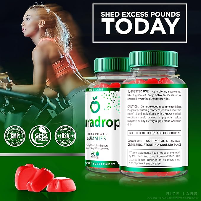 Puradrop Extra Power Gummies for Weight Loss Management, Extra Strength, Keto ACV (Apple Cider Vinegar) Gummy Supports Healthy Metabolism (60 Gummies)