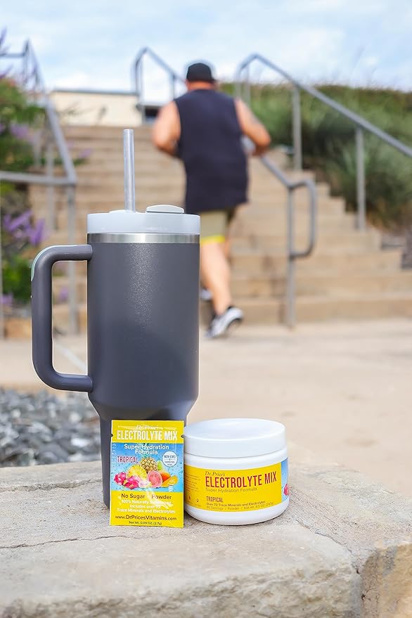 Dr. Price Electrolytes Powder No Sugar - Electrolyte Mix - Hydration Drink - Keto Electrolytes - Fasting Electrolytes - Water Enhancer, Non-GMO, Gluten Free, Sports Drink - 90 Servings - Tropical