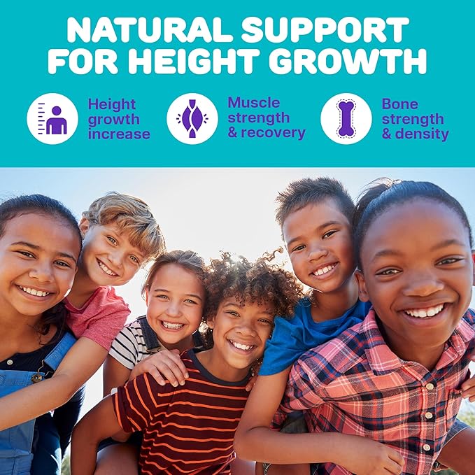 Height Growth Gummies for Kids - Growth Vitamins for Teens Height Growth Supplement - Height Growth for Kids with Calcium, Vitamin D, C, K2, Magnesium & Zinc - Natural Height Growth Maximizer - 60 PCS
