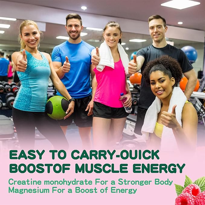 Creatine Monohydrate Gummies for Men & Women-5g of Creatine Monohydrate per Serving - Sugar Free,Vegan, Raspberry Flavor, 120 Count