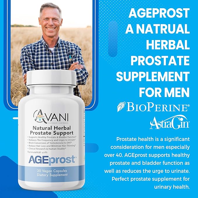 -- Best Natural Herbal Prostate Health Support - Supplement for Men - Reduce Frequent Urination & Midnight Bathroom Trips - DHT Blocker Hair Loss Supplement