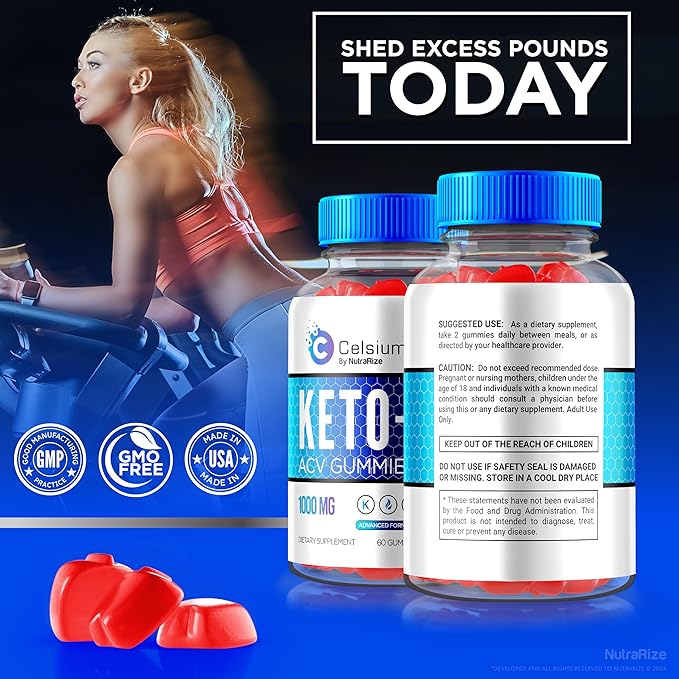 (2 Pack) Celsium Keto ACV Gummies, Celsium Keto + ACV Advanced Formula, Celsius Keto Plus 1000MG Apple Cider Vinegar, All-Natural Keto Official, Celsium Dietary Supplement, Reviews (120 Gummies)