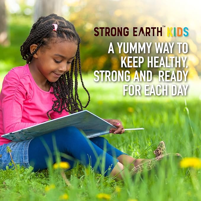 Strong Earth- Organic Multivitamin Gummies for Kids- Gummy Vitamins & Minerals Including Vitamin A, C, D3, E, B6 & Zinc - Chewable Multi Vitamin Gummies with Immune Support for Boys and Girls (60)